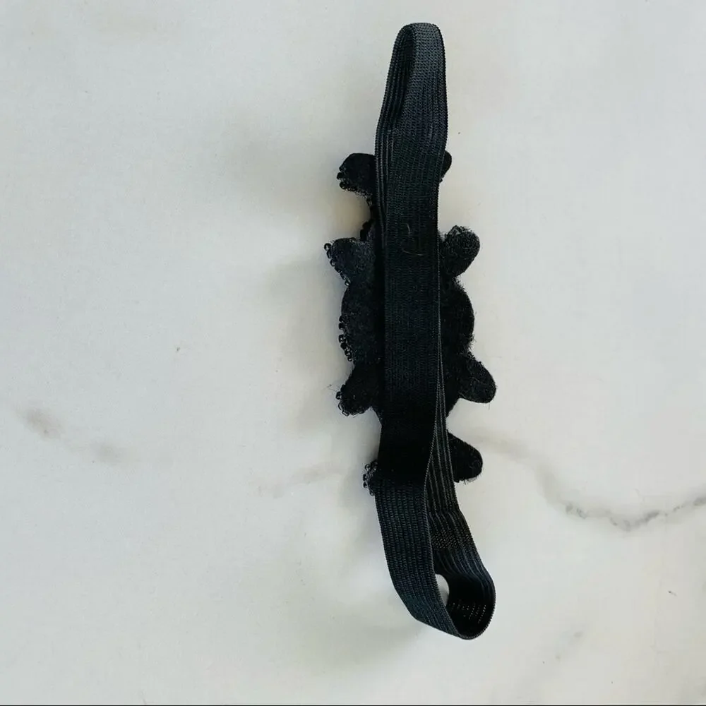 Black Beaded Embellished Stretch Headband OSFA